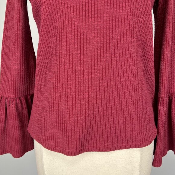 Anthropologie Porridge Womens Joan Bell Sleeve Top Wine Burgundy size Small - Picture 7 of 15